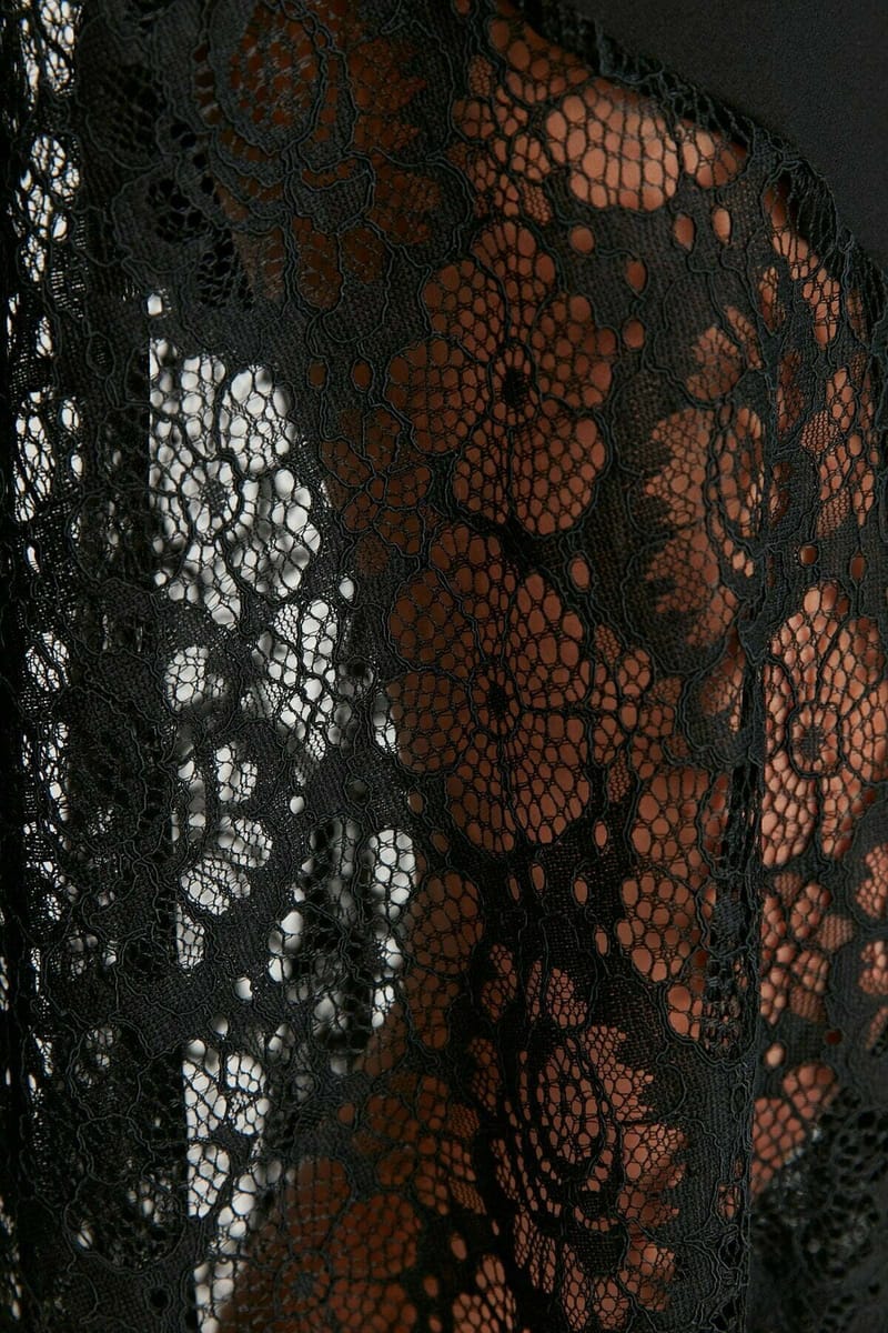 Lace Paneled Flare Evening Dress & Graduation Dress Lace Paneled Flare Evening Dress & Graduation Dress - Party Dresses 43