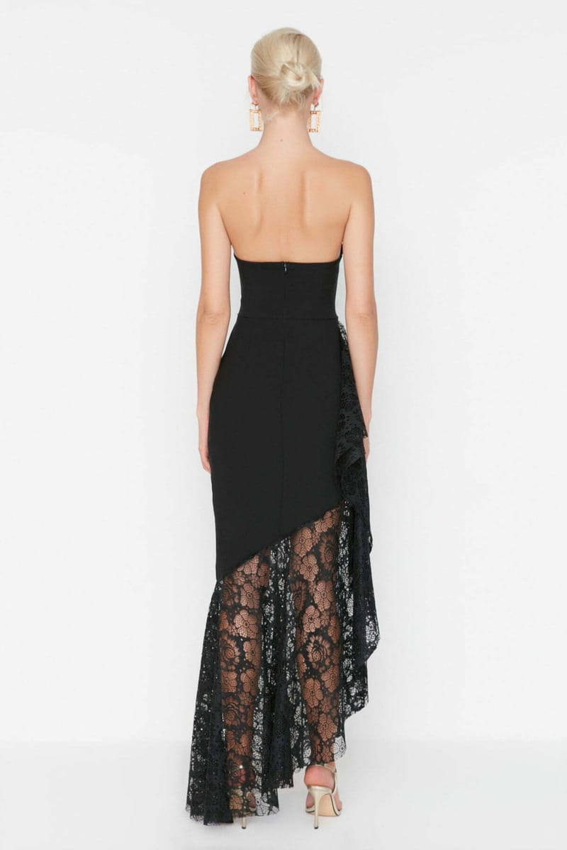 Lace Paneled Flare Evening Dress & Graduation Dress Lace Paneled Flare Evening Dress & Graduation Dress - Party Dresses 44