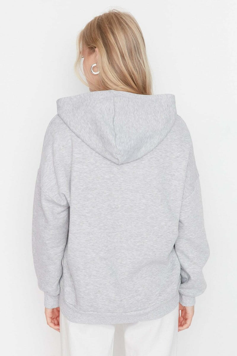 Front Embroidered Knitted Women's Hoodie - Hoodies 29