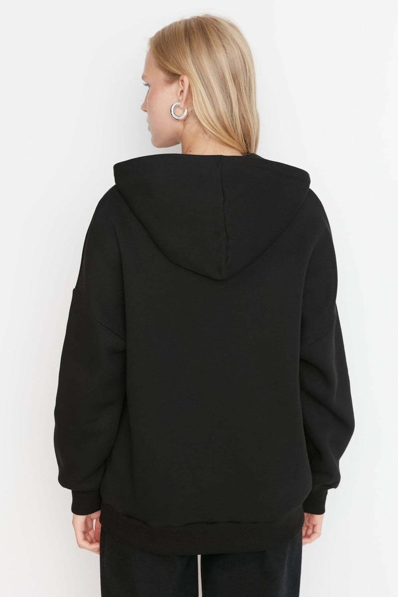 Front Embroidered Knitted Women's Hoodie - Hoodies 49