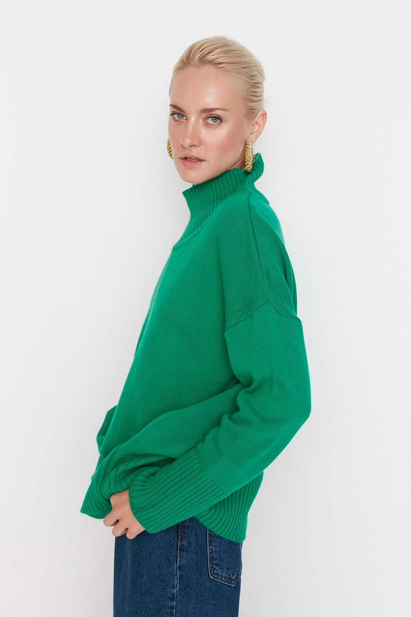 Stand Up Collar Knitwear Sweater Trendyol - Women's Sweaters 17