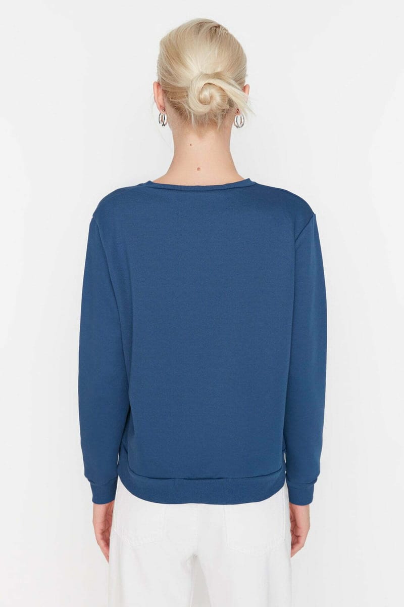 Printed Basic Thin Knitted Sweatshirt - Sweatshirts 29