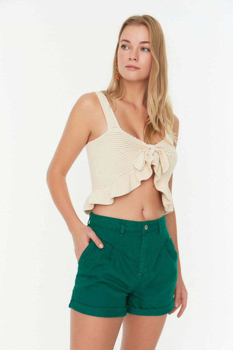 Roll Hem Denim Women's Shorts - Denim Shorts 46