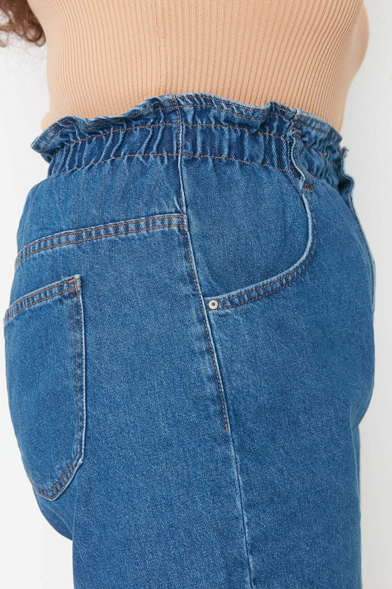 Plus Size High Waist Elastic Denim Shorts - Plus Size Shorts 13