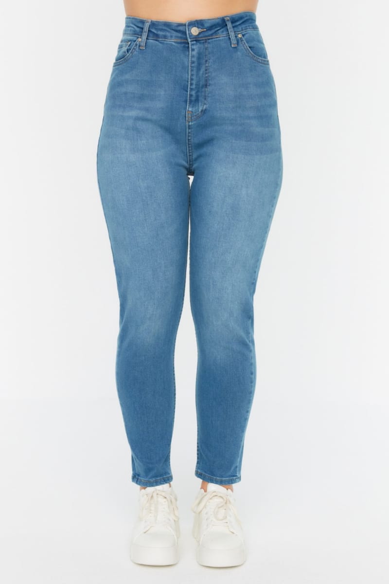Blue Plus Size High Waist Skinny Women's Jeans - Plus Size Pants & Leggings 33