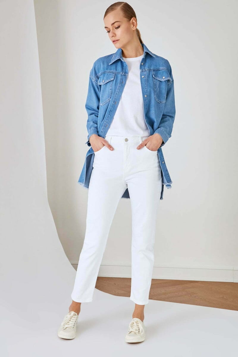 High Waist Mom Women's Jeans High Waist Slim Leg Women's Jeans - Skinny Jeans 52