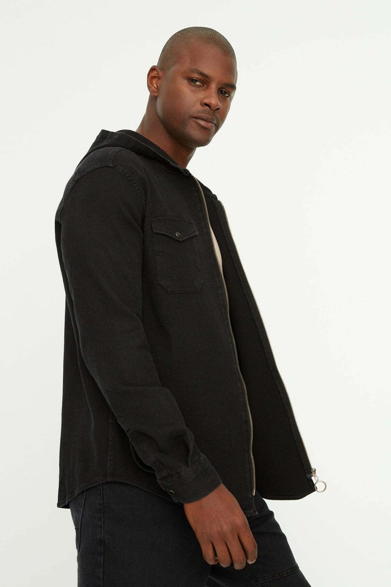 Zip Detail Hooded Relaxed Jacket - Casual Jackets 22