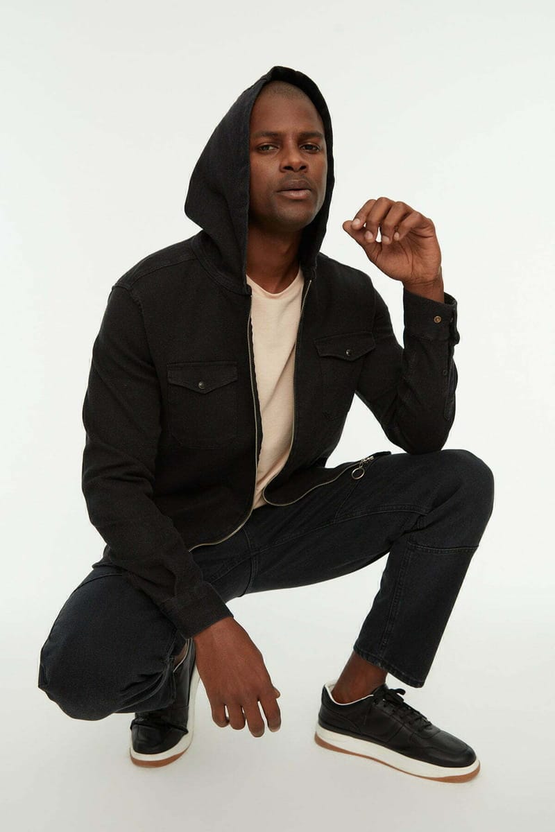 Zip Detail Hooded Relaxed Jacket - Casual Jackets 23