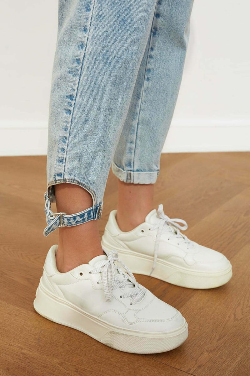 Blue Faded Ripped High Waist Women's Jeans Blue Faded Ripped High Waist Women's Jeans - Straight Jeans 26