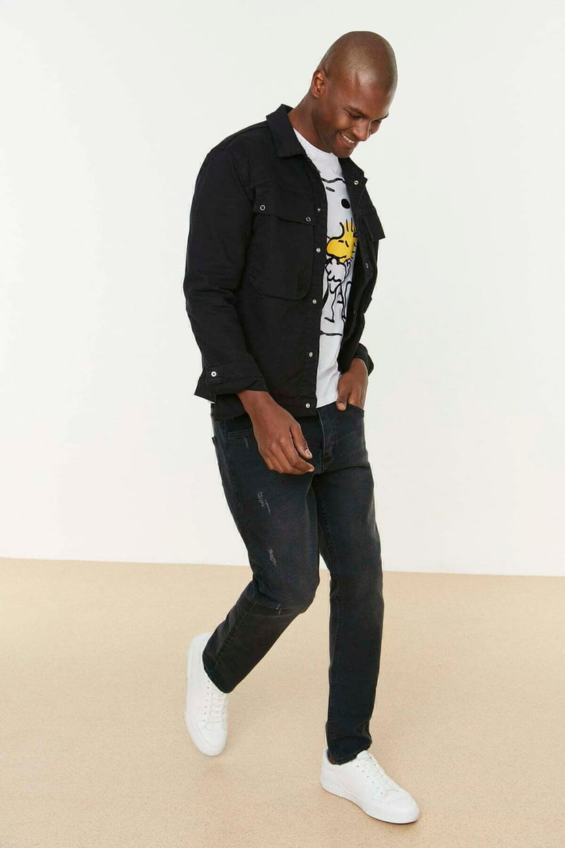 Regular Fit Large Pocket Trucker Jacket Trendyol - Men's Denim Jackets 55
