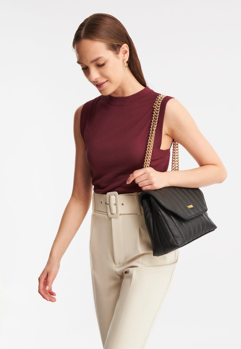 Parigi Black Flap Women's Shoulder Bag - Shoulder Bags 6