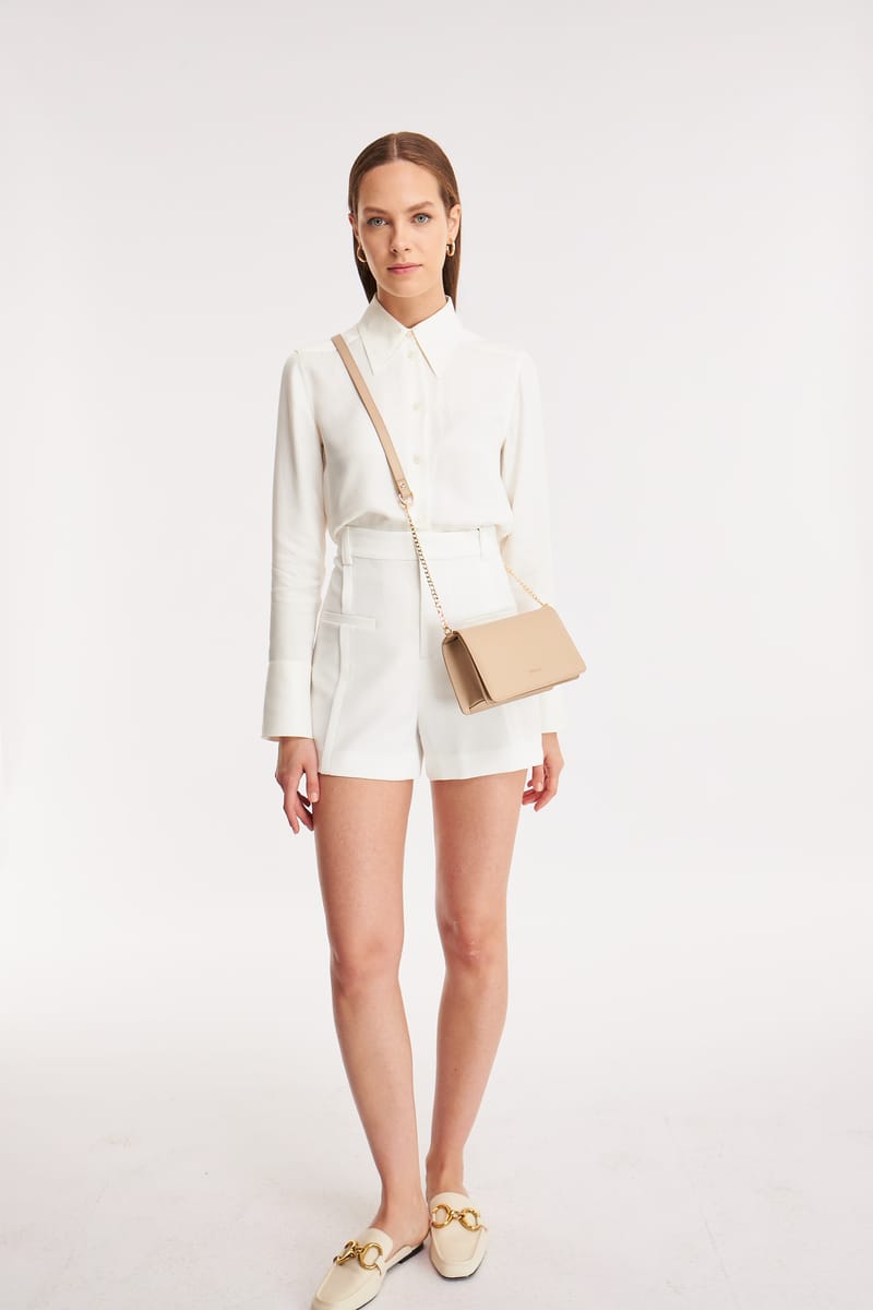 Parigi Beige Women's Flap Crossbody Bag - Crossbody Bags 4