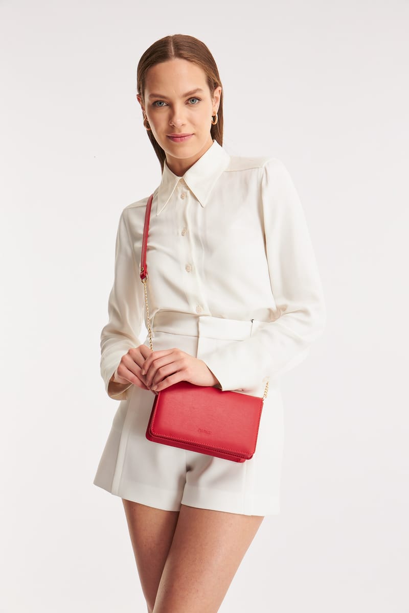 Parigi Red Clutch Women's Crossbody Bag - Crossbody Bags 7