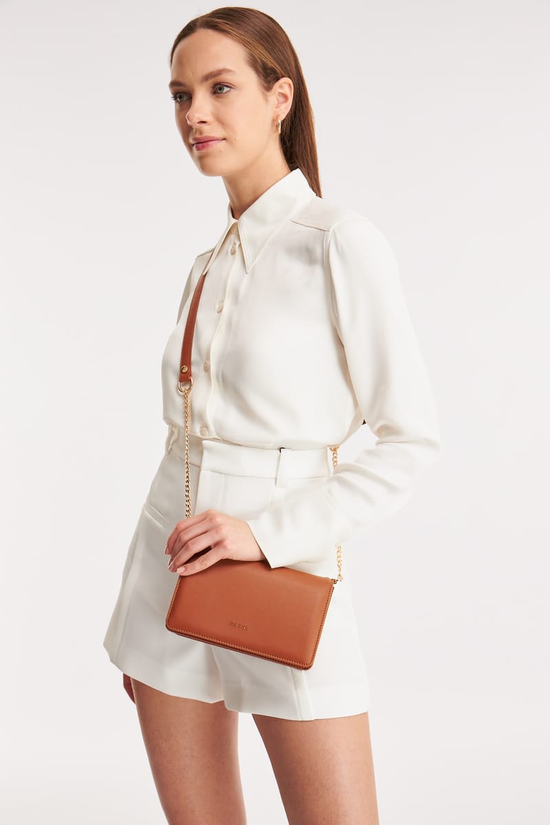 Parigi Tobacco Brown Flap Women's Crossbody Bag - Crossbody Bags 6