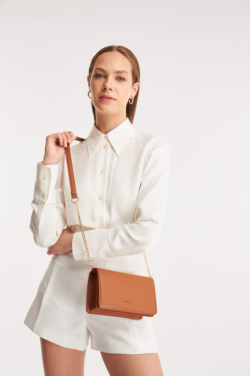 Parigi Tobacco Brown Flap Women's Crossbody Bag - Crossbody Bags 7