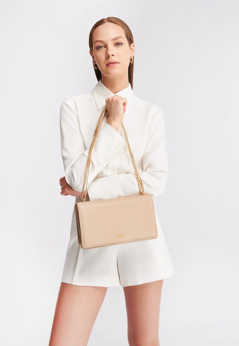 Parigi Flap Pale Beige Women's Shoulder Bag - Shoulder Bags 8