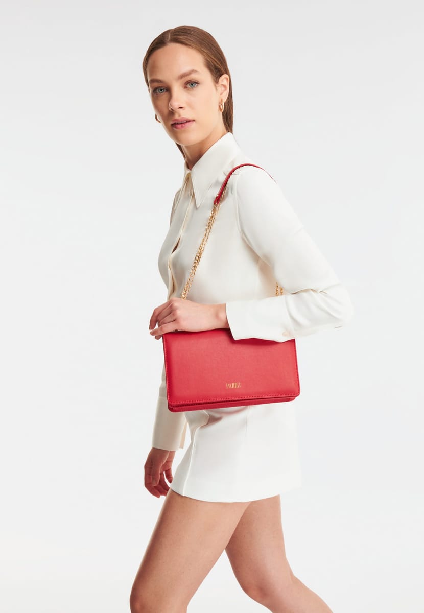 Parigi Women's Red Flap Shoulder Bag - Shoulder Bags 8