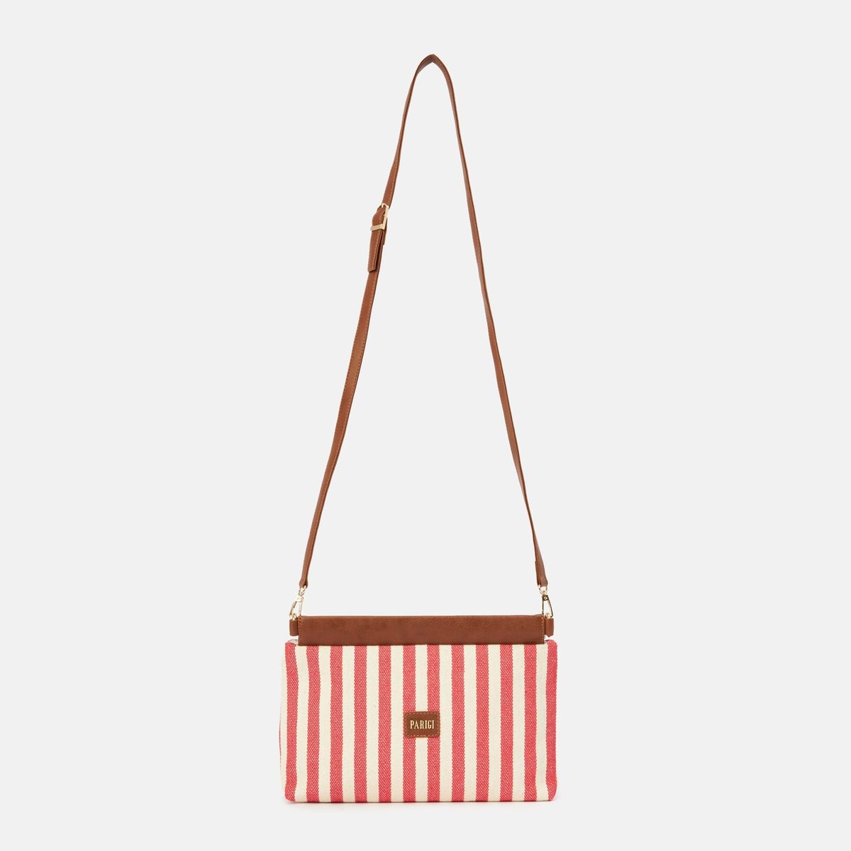 Stylish Canvas Shoulder Bag with Spacious Striped Interior Stylish Canvas Shoulder Bag with Spacious Striped Interior