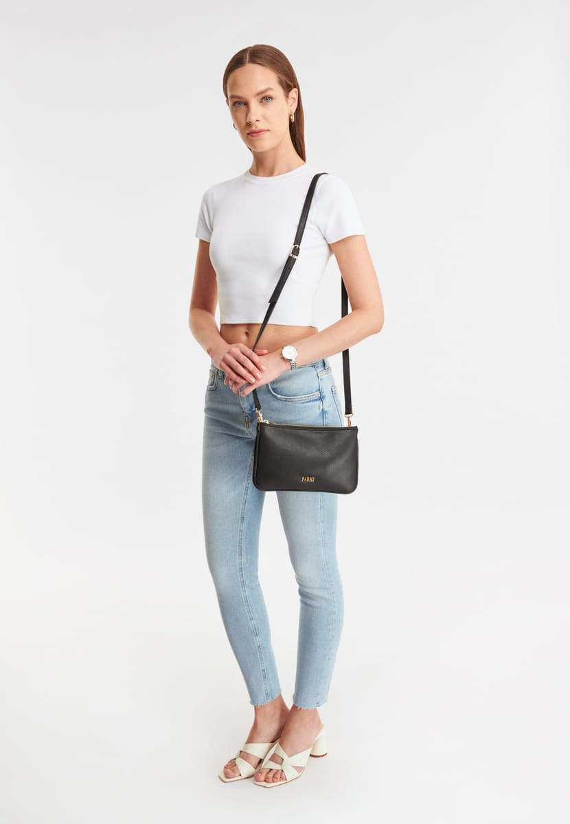 Parigi Black Double Zipper Women's Shoulder Bag Parigi Black Double Zipper Women's Shoulder Bag - Shoulder Bags 5