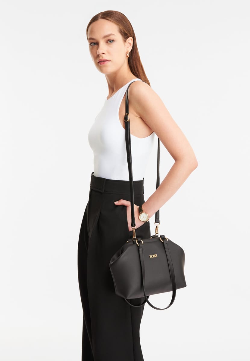 Parigi Black Trapeze Women's Shoulder Bag - Shoulder Bags 5