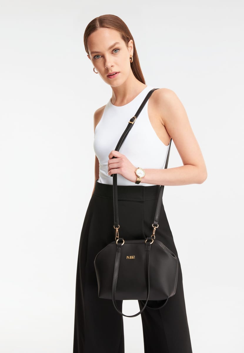 Parigi Black Trapeze Women's Shoulder Bag - Shoulder Bags 6