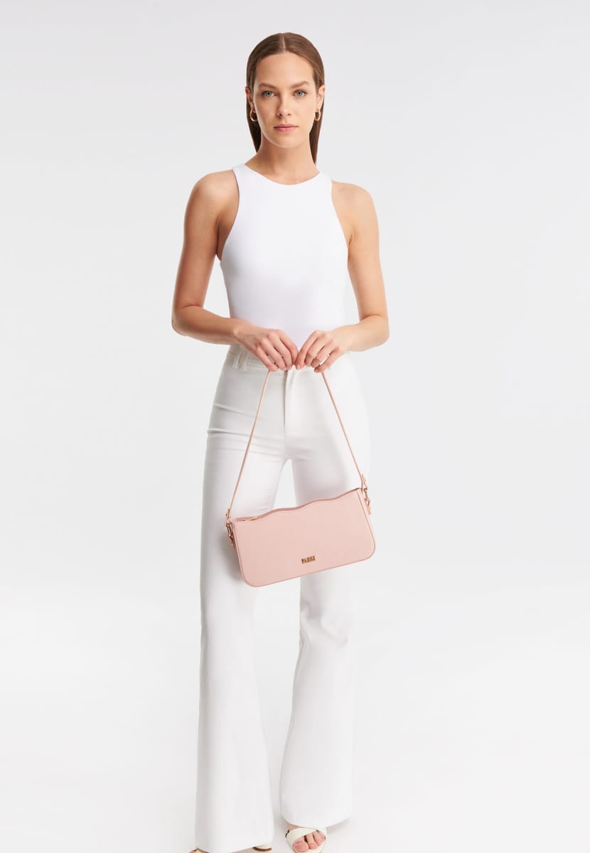 Parigi Powder Pink Women's Baguette Shoulder Bag - Shoulder Bags 4