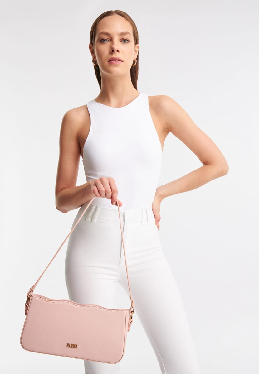 Parigi Powder Pink Women's Baguette Shoulder Bag - Shoulder Bags 5