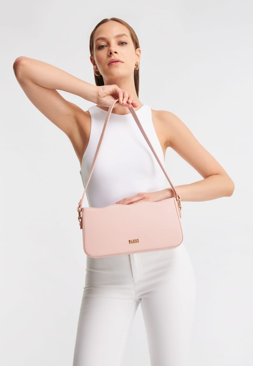 Parigi Powder Pink Women's Baguette Shoulder Bag - Shoulder Bags 6
