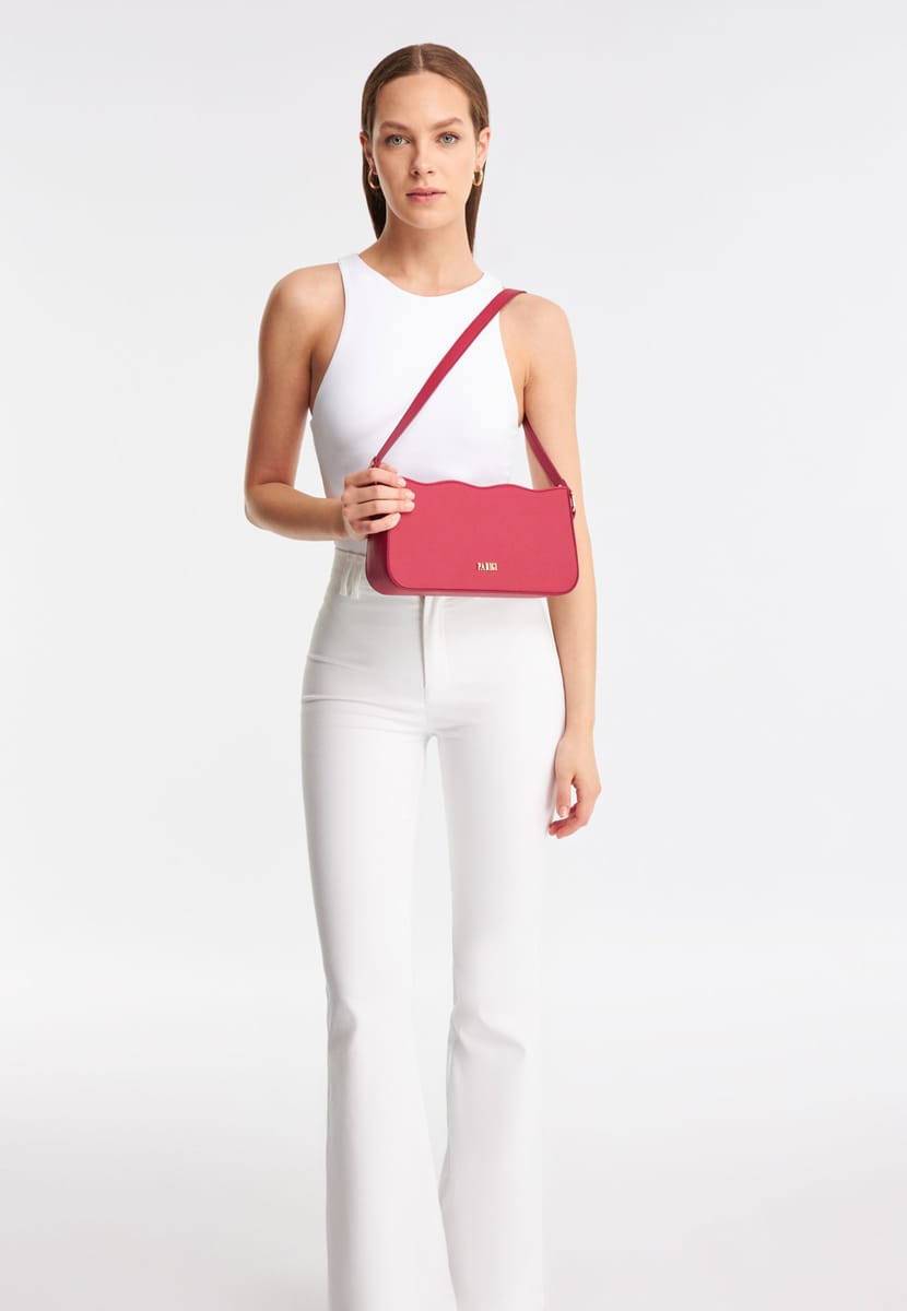 Parigi Women's Fuchsia Baguette Shoulder Bag - Shoulder Bags 4