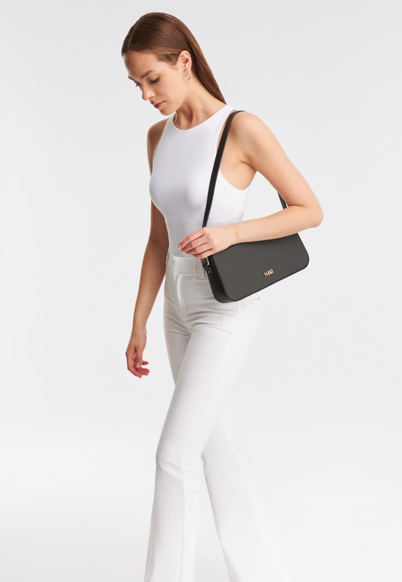 Parigi Women's Black Baguette Shoulder Bag - Shoulder Bags 5
