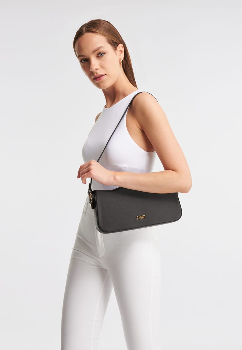 Parigi Women's Black Baguette Shoulder Bag - Shoulder Bags 6