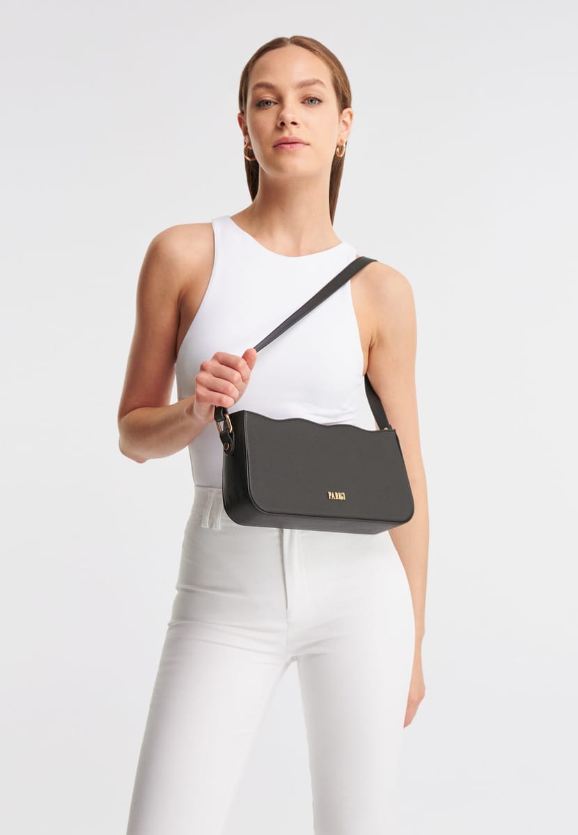 Parigi Women's Black Baguette Shoulder Bag - Shoulder Bags 7
