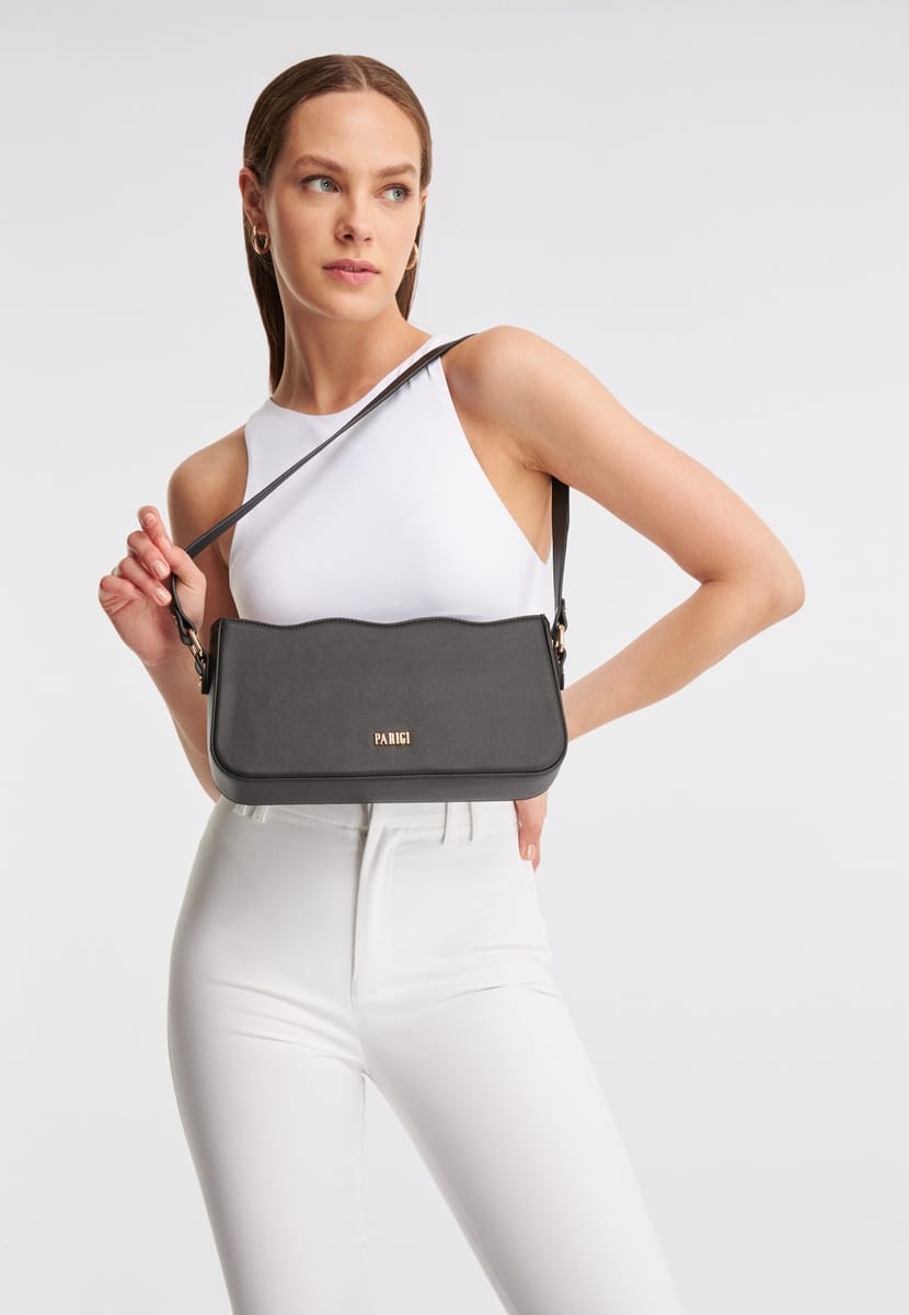 Parigi Women's Black Baguette Shoulder Bag - Shoulder Bags 8