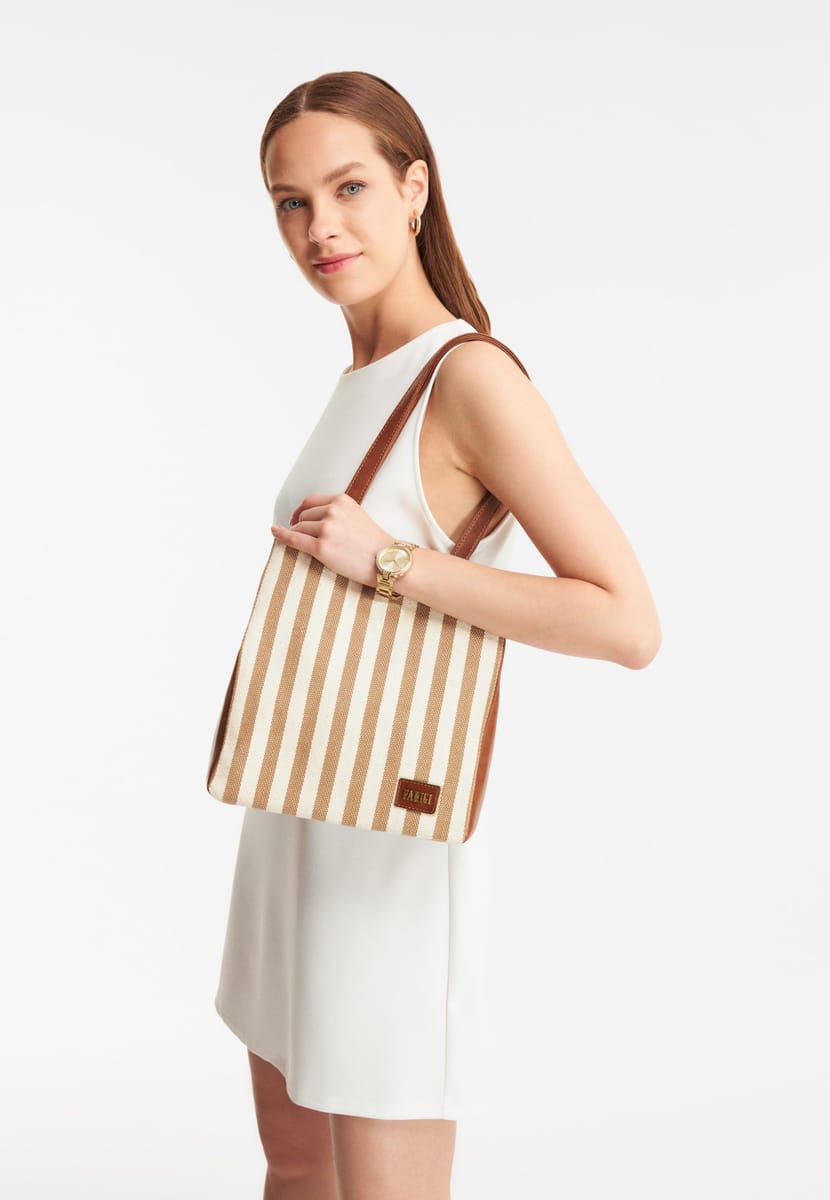 Parigi Beige Women's Strap Tote Bag - Tote Bags 4