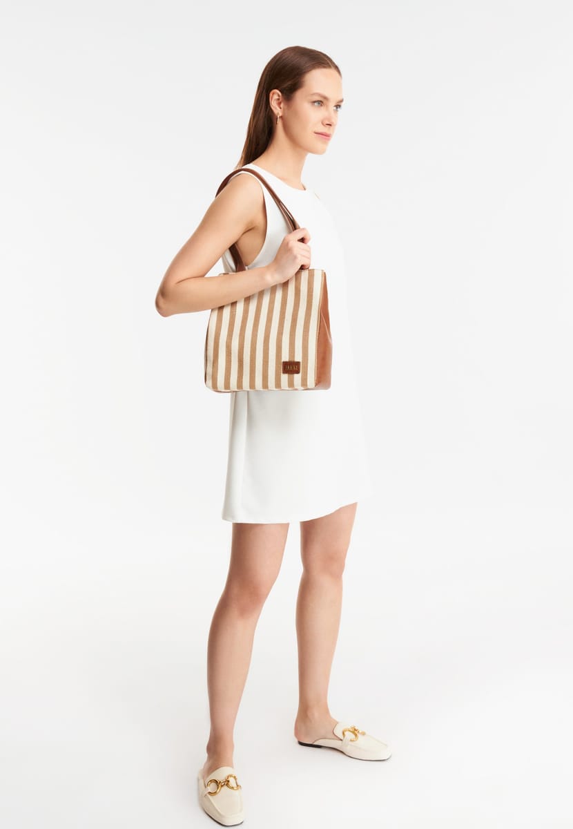 Parigi Beige Women's Strap Tote Bag - Tote Bags 5