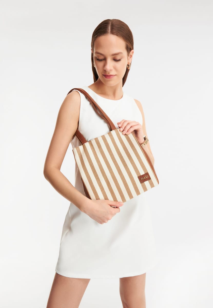 Parigi Beige Women's Strap Tote Bag - Tote Bags 7