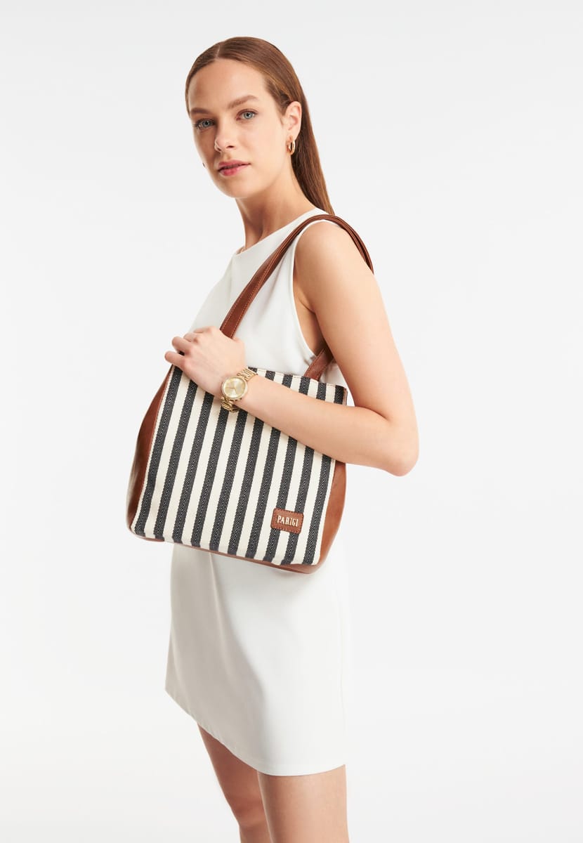 Parigi Women's Black Strap Tote Bag - Tote Bags 6