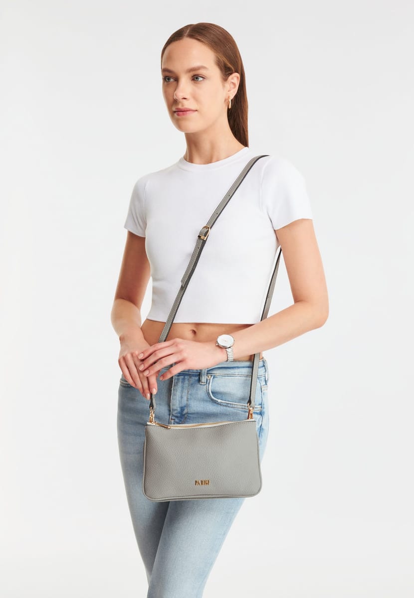 Parigi Women's Grey Shoulder Bag - Shoulder Bags 7