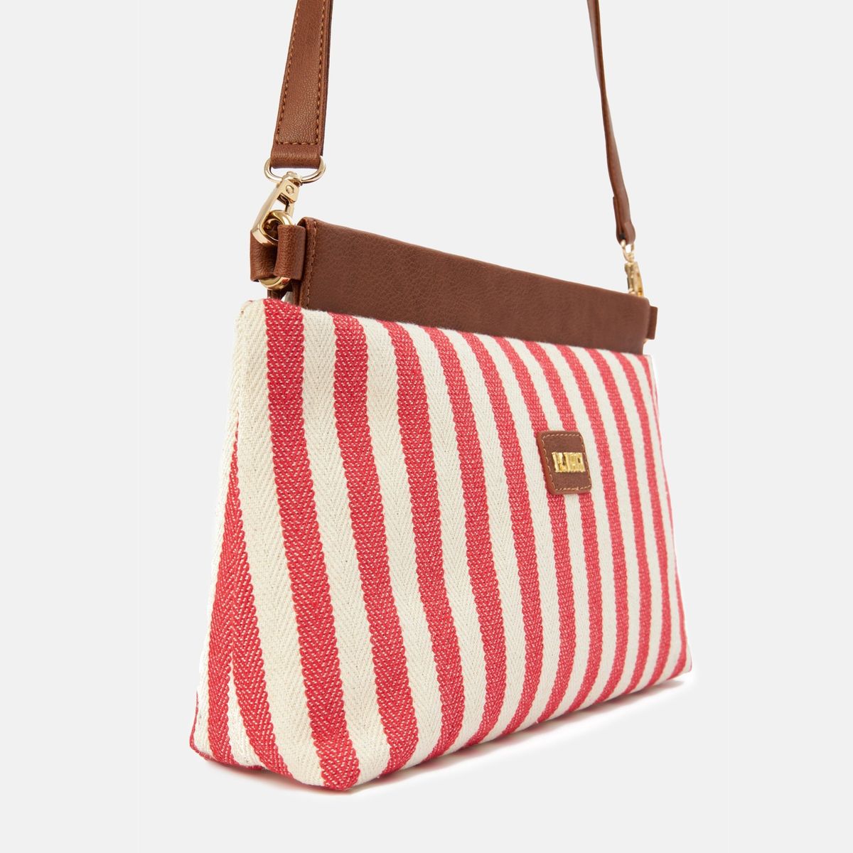 Stylish Canvas Shoulder Bag with Spacious Striped Interior3 Stylish Canvas Shoulder Bag with Spacious Striped Interior