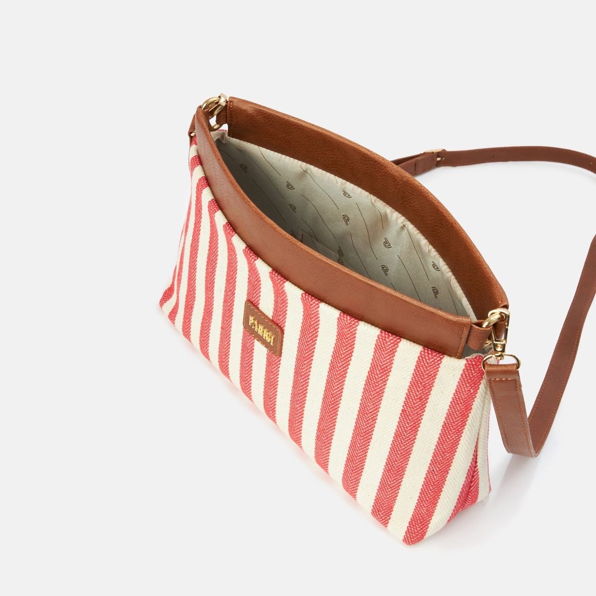 Stylish Canvas Shoulder Bag with Spacious Striped Interior4 Stylish Canvas Shoulder Bag with Spacious Striped Interior