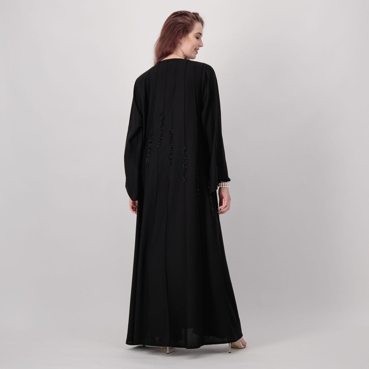 French Black Abaya Rosette Abaya - Women's Abayas 4