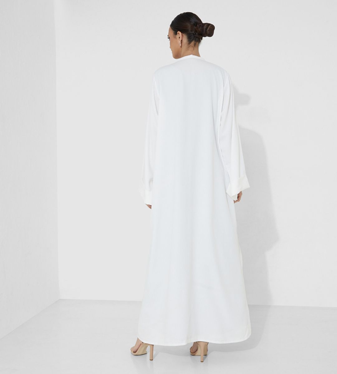 PB White Butterfly Abaya Rosette Abaya - Women's Abayas 2