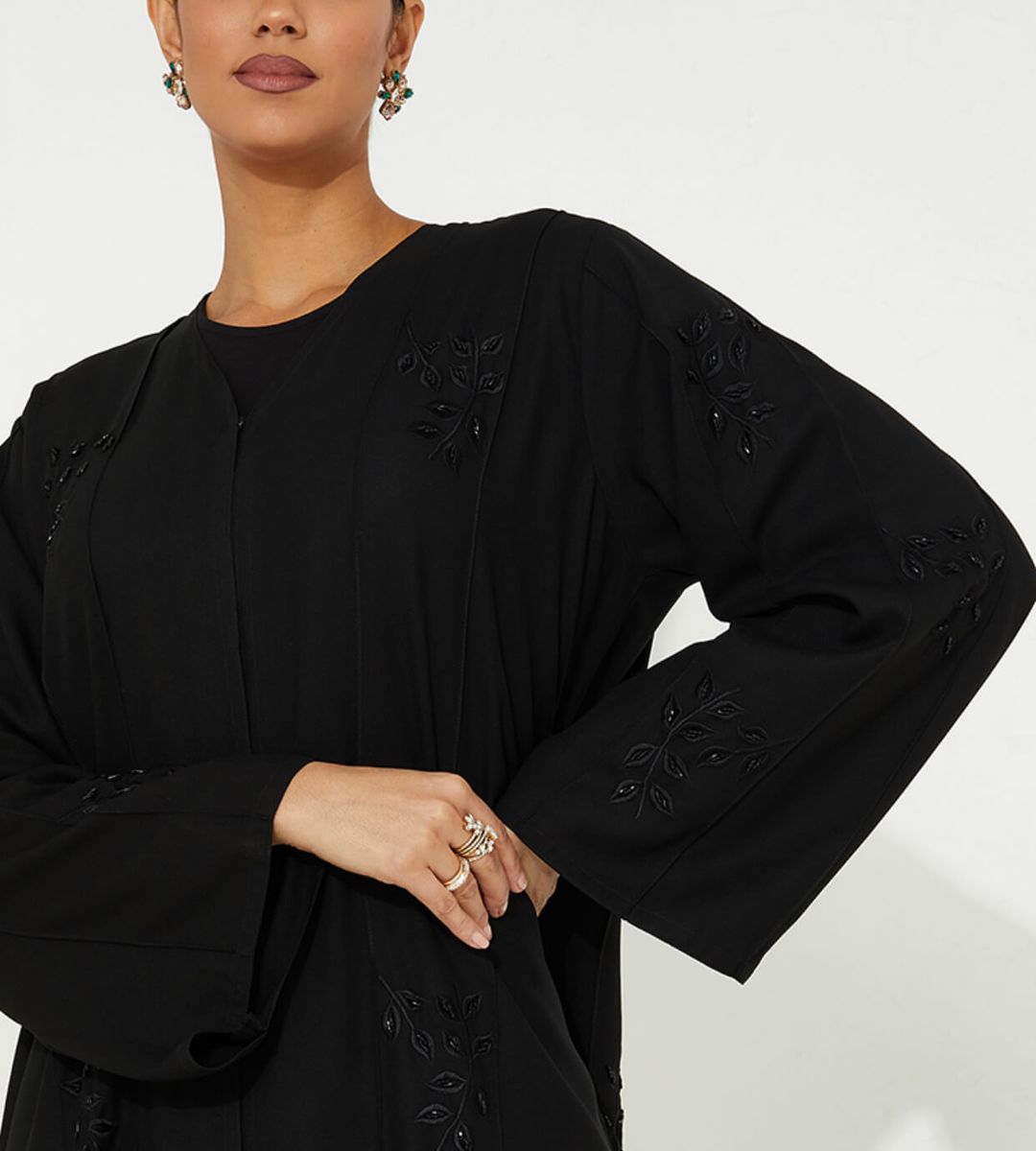 69 Abaya Black Abaya Rosette Abaya - Women's Abayas 2