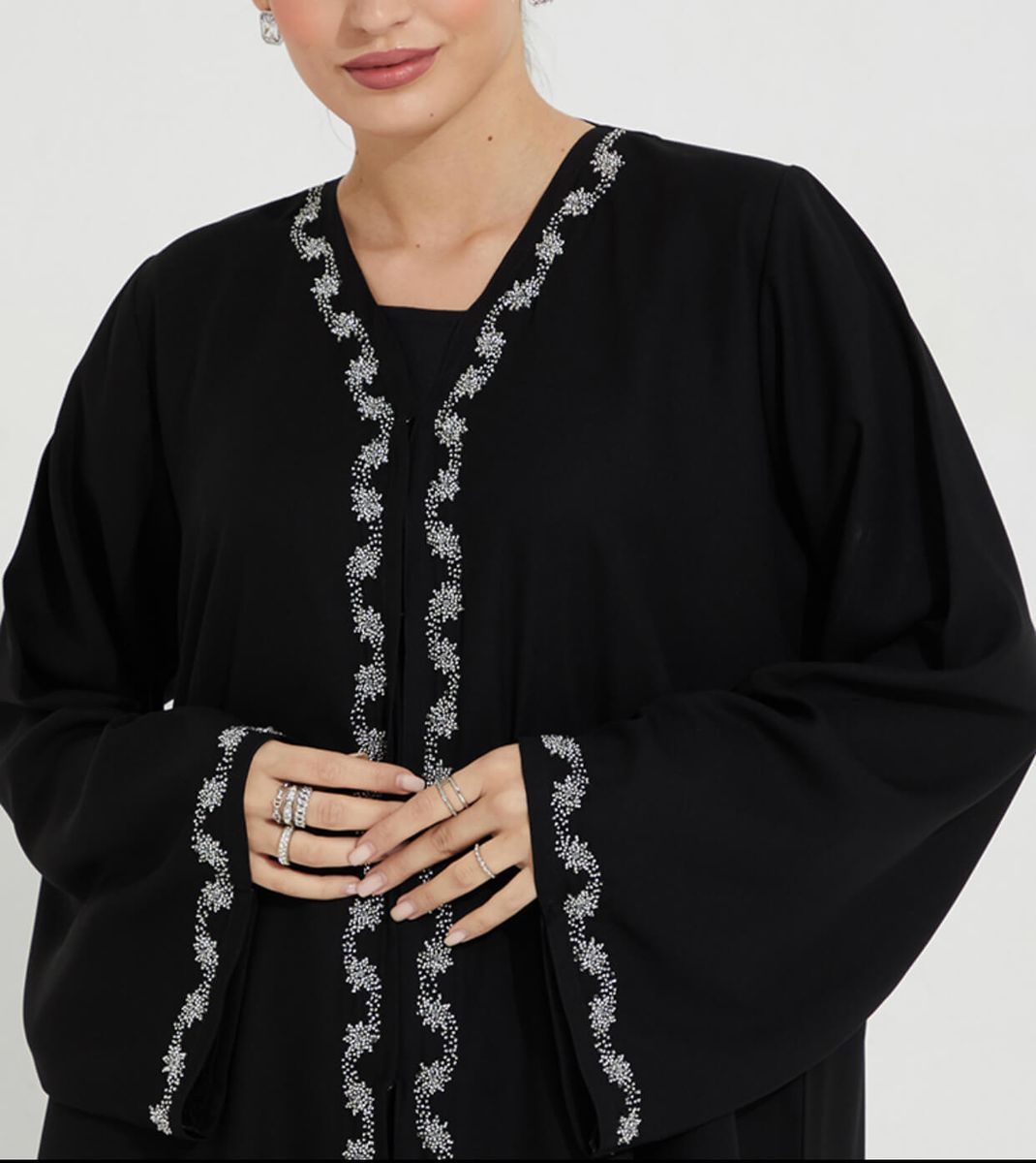 Scattering Stones Abaya Rosette Abaya - Women's Abayas 2