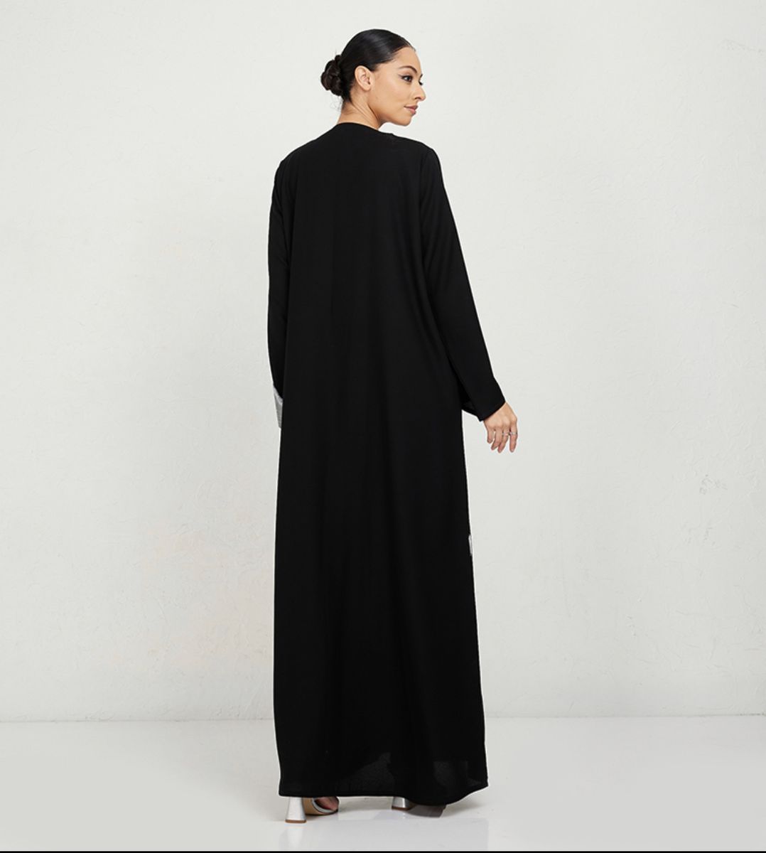 Women's Grey Neck Abaya - Abayas 2