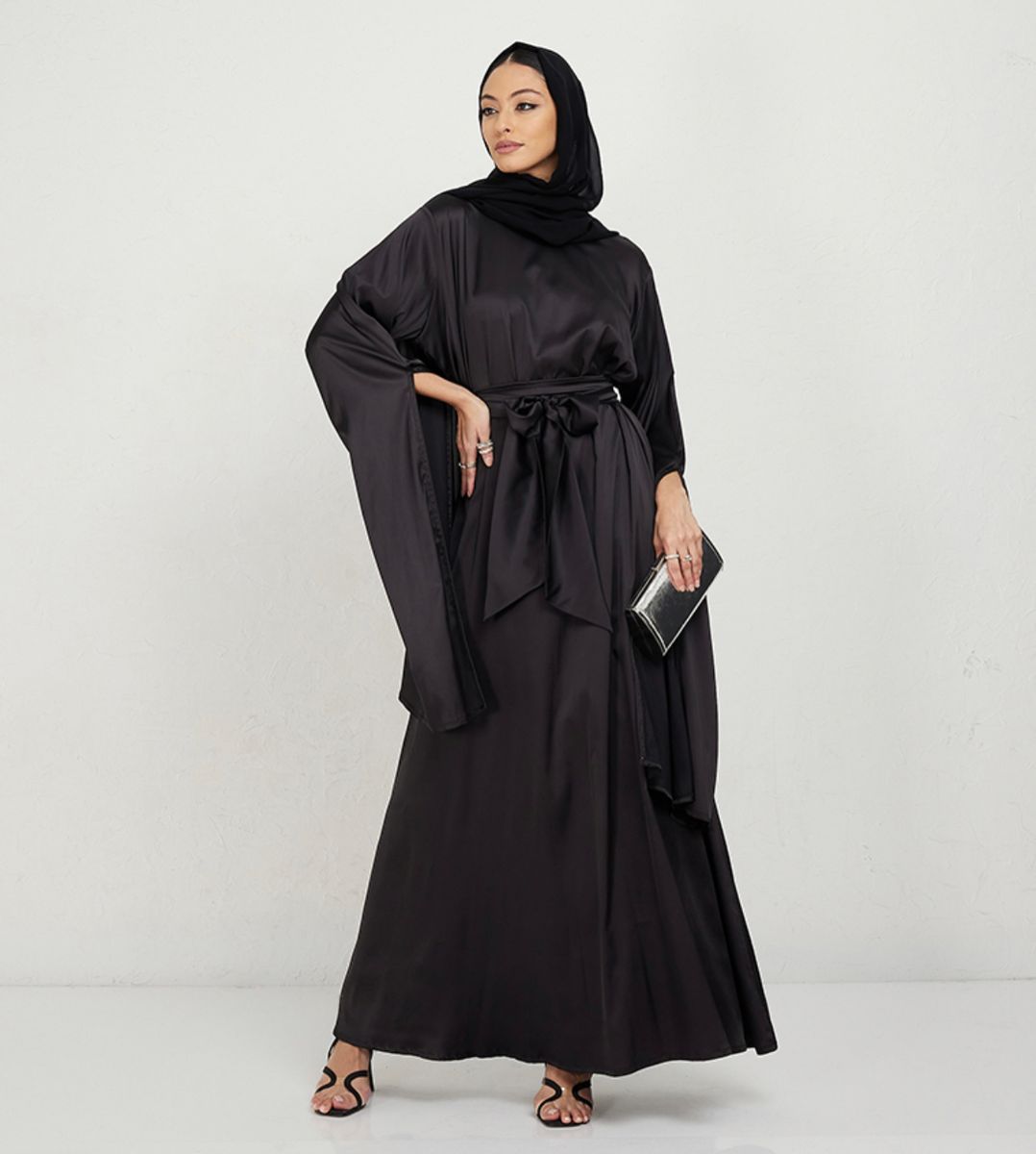 Satin long Sleeves Abaya Women's Satin Long Sleeves Abaya - Abayas 3