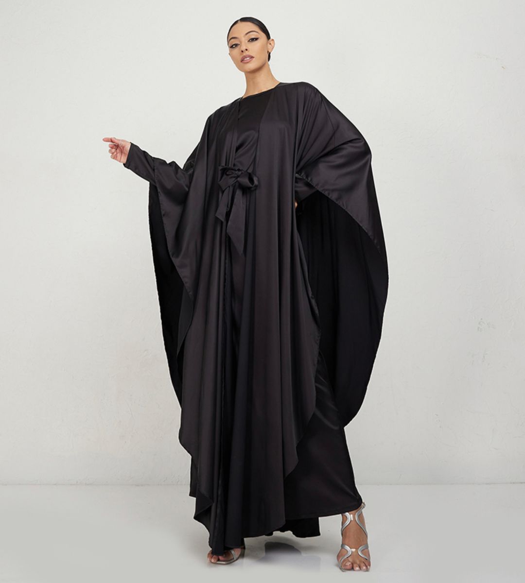 BLACK YULA Abaya Black Yula Abaya Top & Dress Set With Belt - Abayas