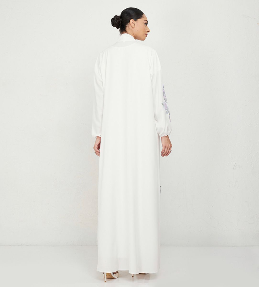 Women's Blue Foliage Abaya - Abayas 1