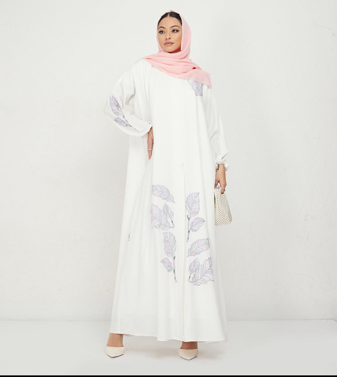 Women's Blue Foliage Abaya - Abayas 2