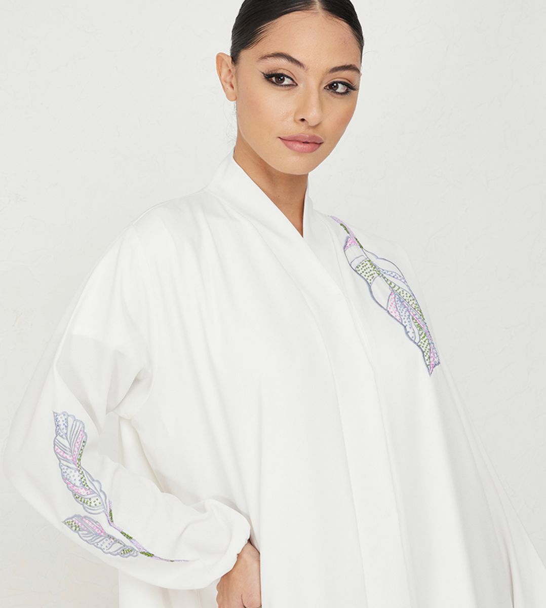 Women's Blue Foliage Abaya - Abayas 3